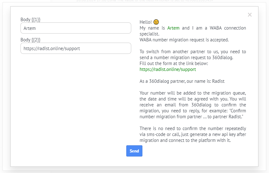Preparing the template for submission.