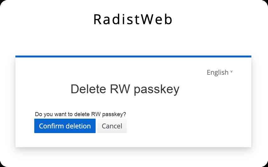 The second confirmation page with the Confirm deletion button