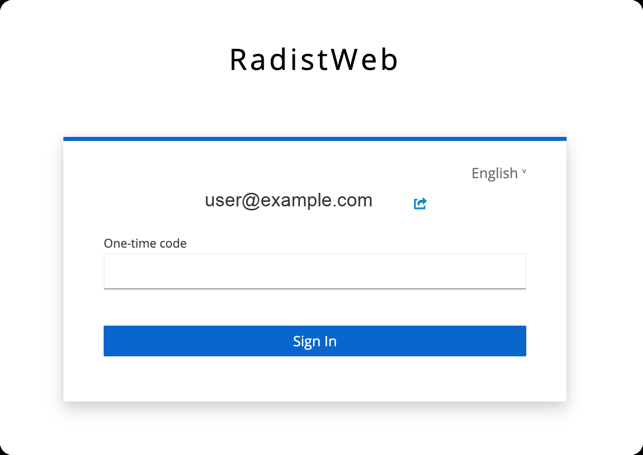 The sign-in screen with the “One-time code” field