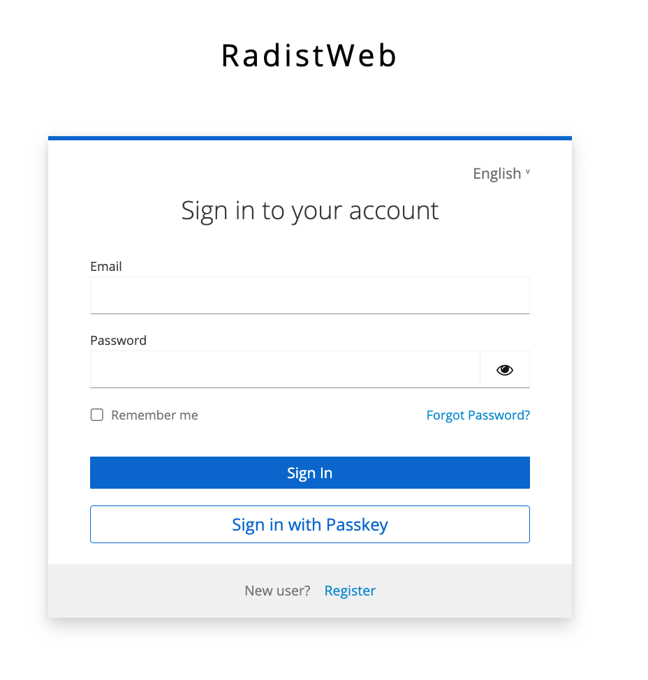The sign-in page with the “Sign in with Passkey” button