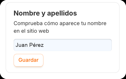 Edición del nombre y apellidos en el perfil de RadistWeb