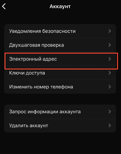 Раздел «Электронный адрес» в WhatsApp Раздел «Электронный адрес» в WhatsApp